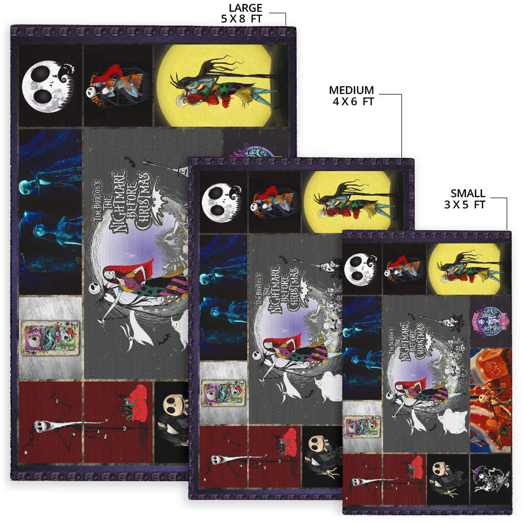 Jack Skellington And Sally The Nightmare Before Christmas Area Rug Cartoon Home Decor Custom For Fans NT032902