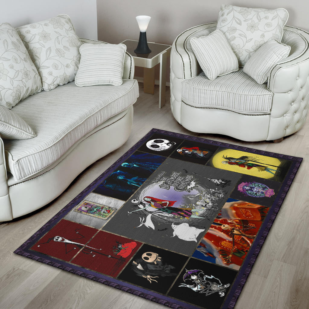 Jack Skellington And Sally The Nightmare Before Christmas Area Rug Cartoon Home Decor Custom For Fans NT032902