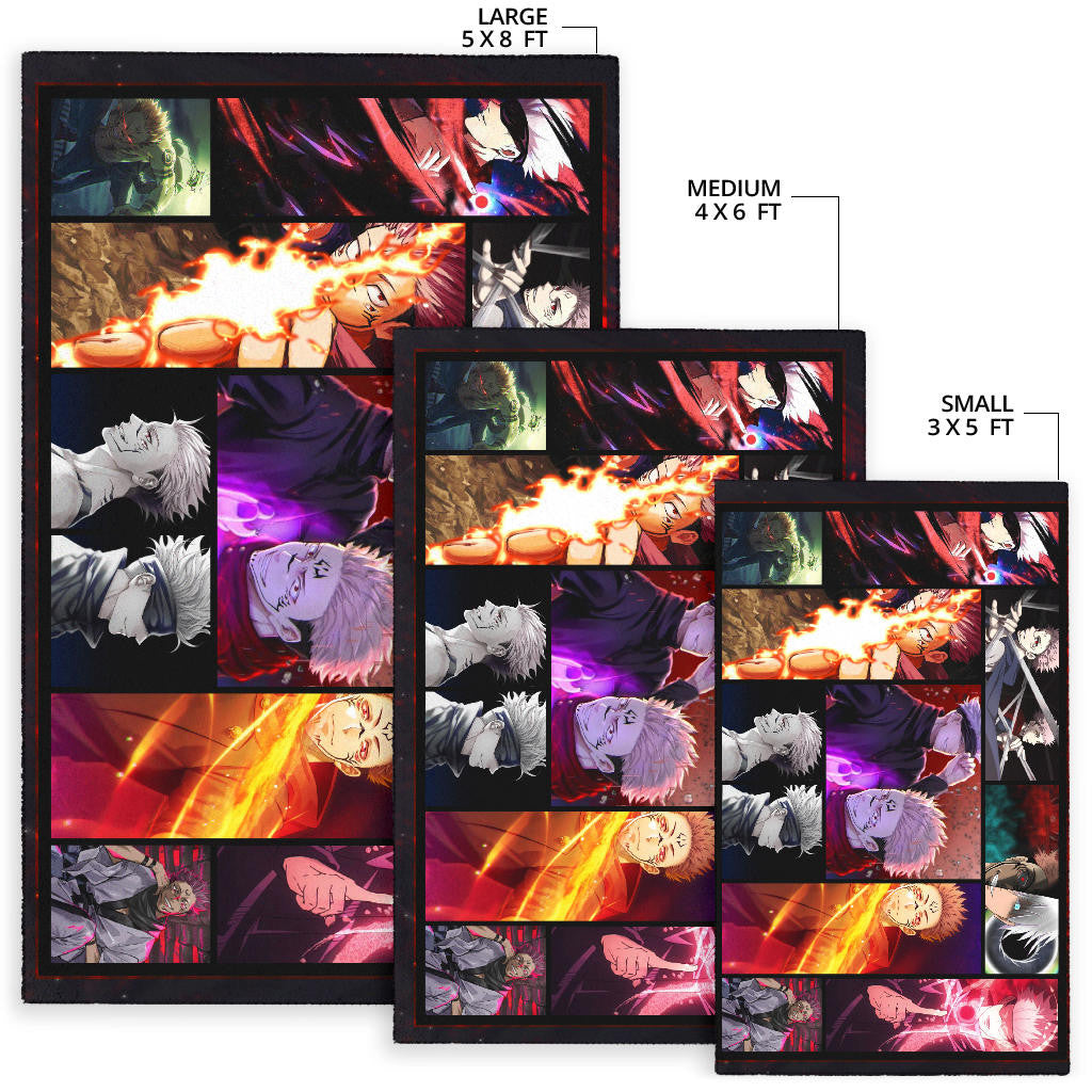 Satoru Gojo Vs Sukuna Jujutsu Kaisen Area Rug Anime Home Decor Custom For Fans NA040403