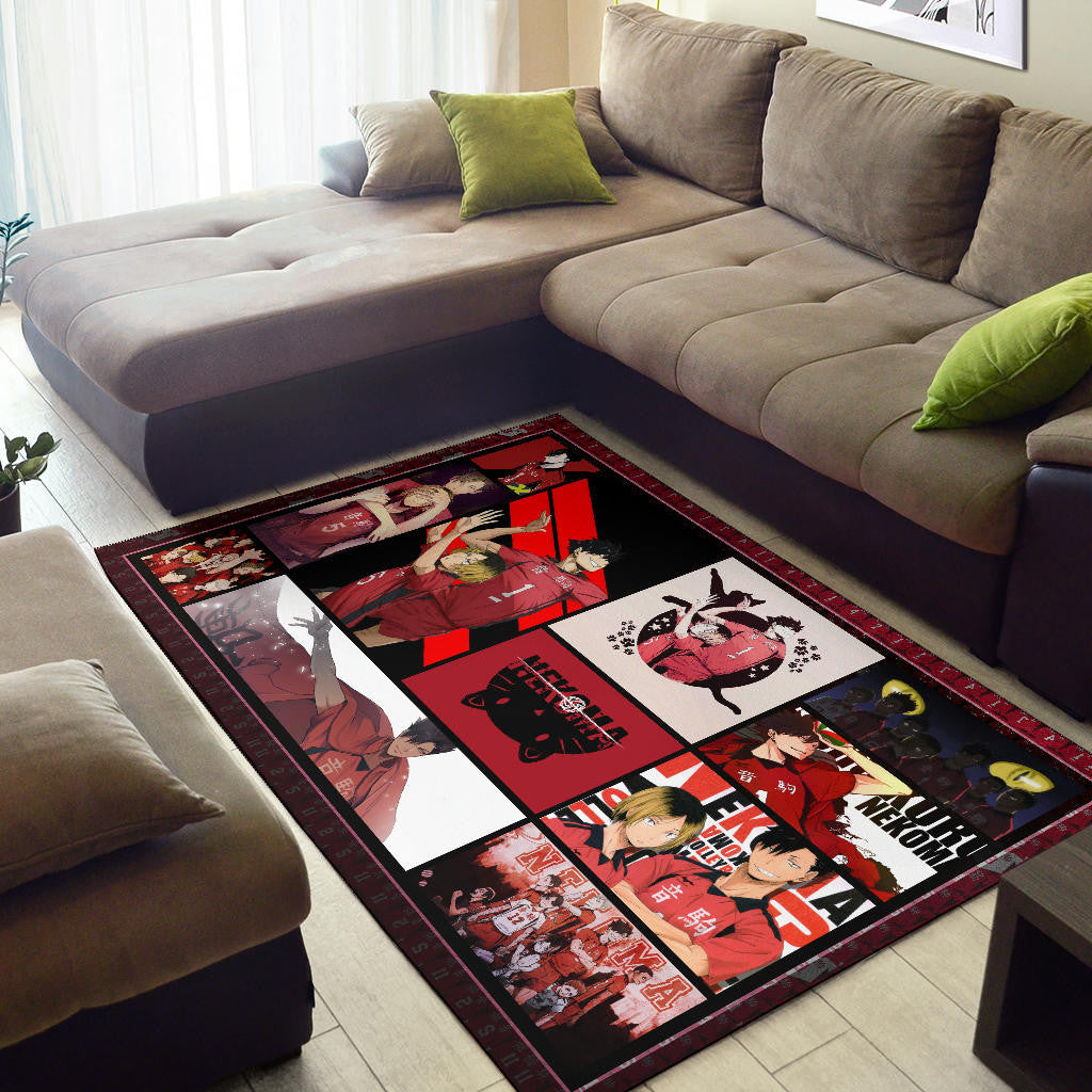 Tetsuro Kuroo And Kenma Kozume Fukurodani Haikyuu Area Rug Anime Home Decor Custom For Fans NA041303