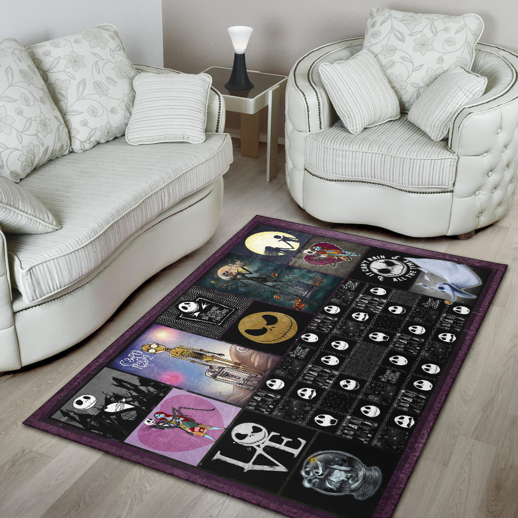 Jack And Sally The Nightmare Before Christmas Area Rug Cartoon Home Decor Custom For Fans NT040402