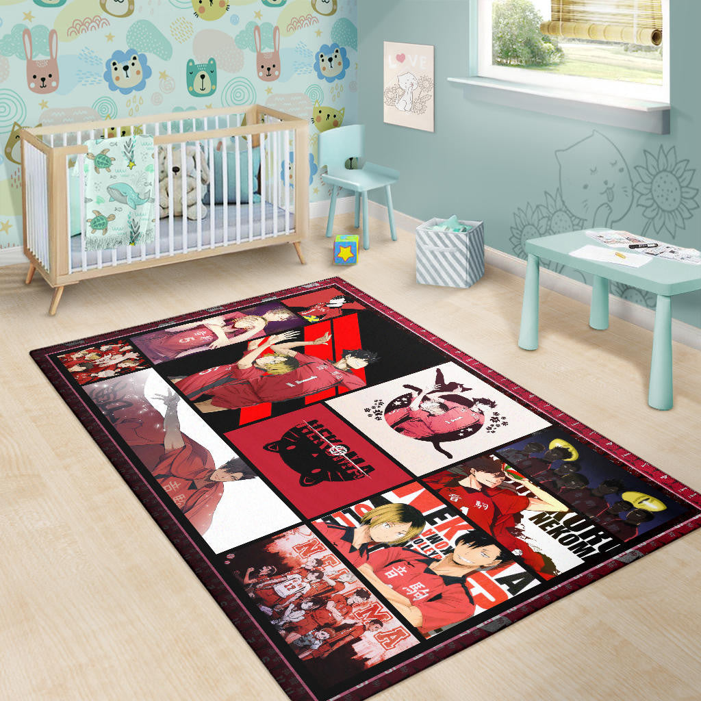 Tetsuro Kuroo And Kenma Kozume Fukurodani Haikyuu Area Rug Anime Home Decor Custom For Fans NA041303