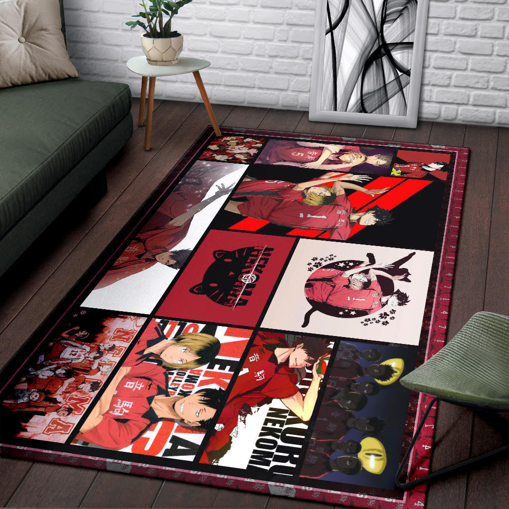 Tetsuro Kuroo And Kenma Kozume Fukurodani Haikyuu Area Rug Anime Home Decor Custom For Fans NA041303