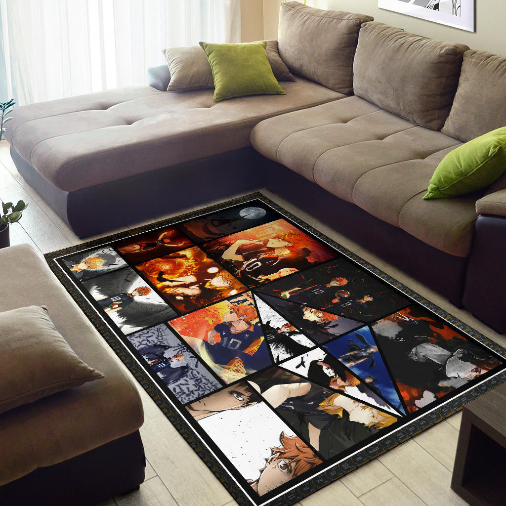 Tobio Kageyama And Shoyo Hinata Fukurodani Haikyuu Area Rug Anime Home Decor Custom For Fans NA041302