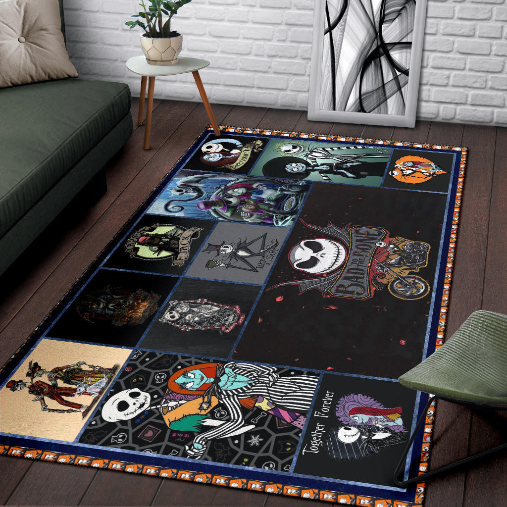 Jack And Sally The Nightmare Before Christmas Area Rug Cartoon Home Decor Custom For Fans NT040401