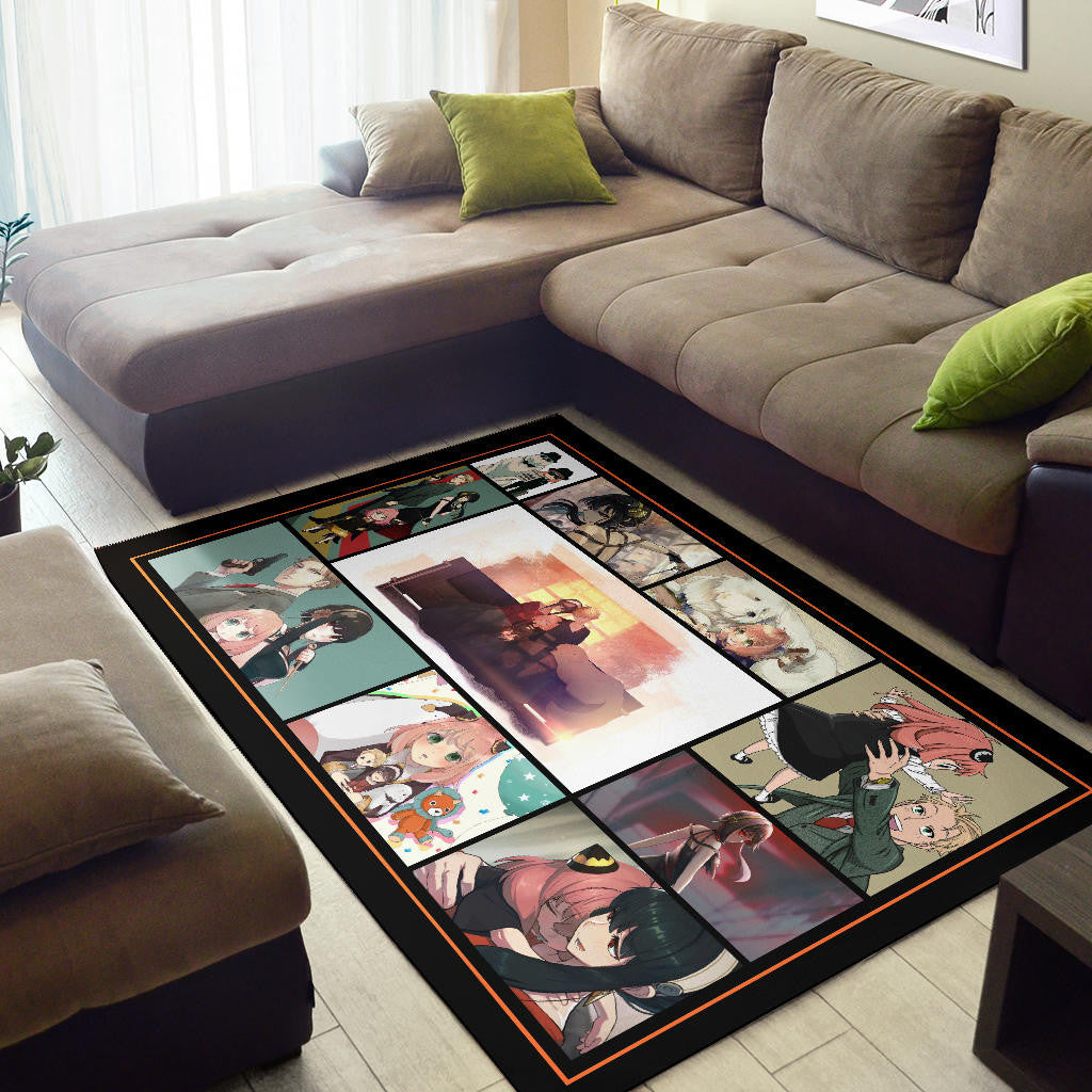 Loid Yor And Anya Forger Family Spy x Family Area Rug Anime Home Decor Custom For Fans NA042603