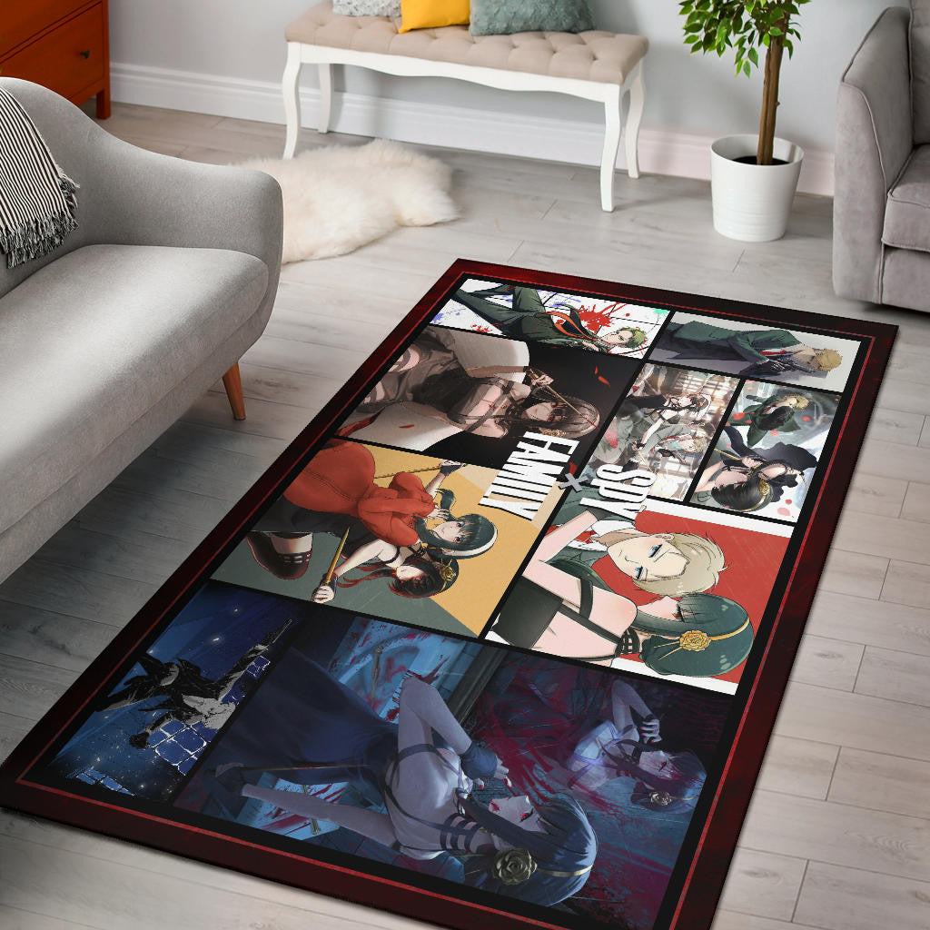 Yor Forger And Loid Forger Spy x Family Area Rug Anime Home Decor Custom For Fans NA042804
