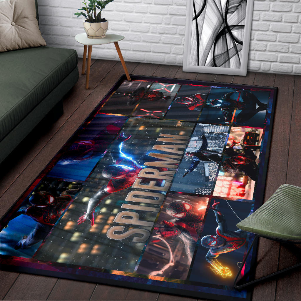 Spider Man Miles Gonzalo Morales Area Rug Movie Home Decor Custom For Fans NT042901