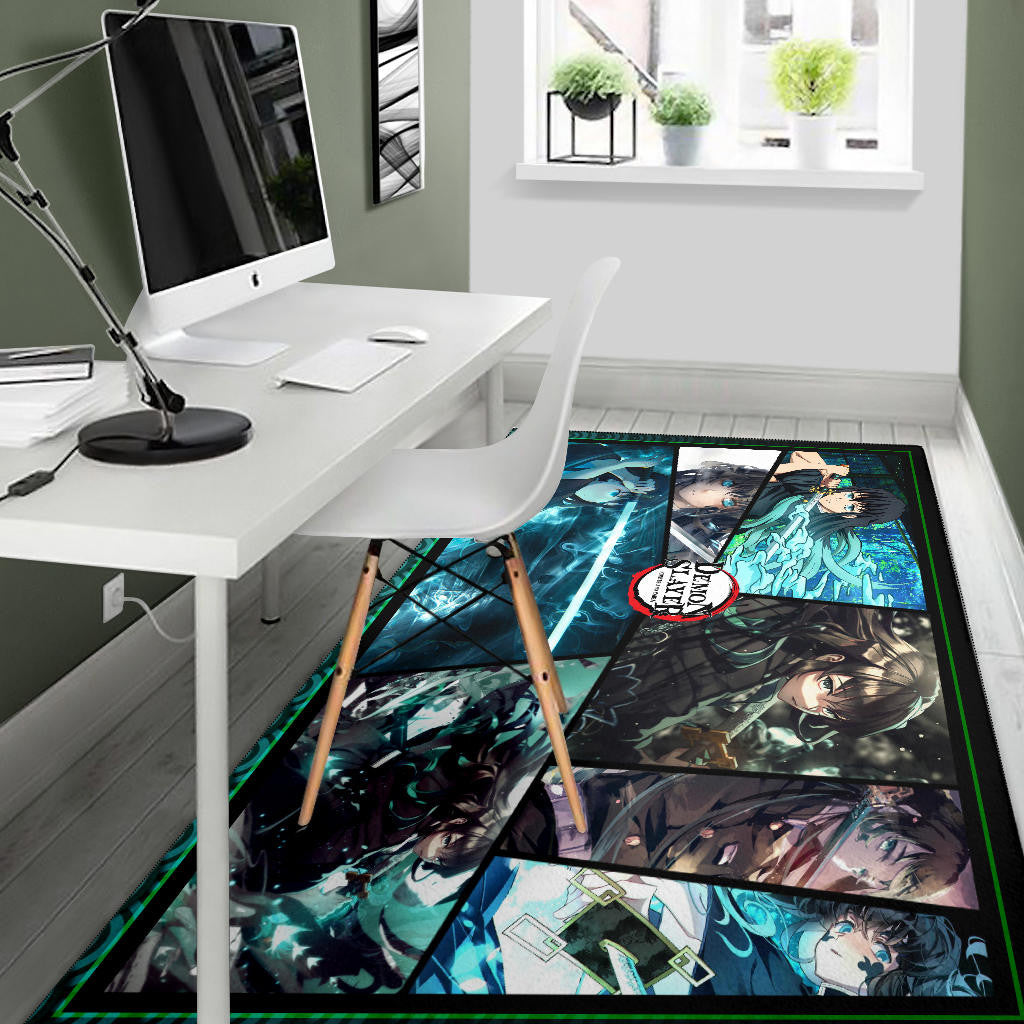 Muichiro Tokito Mist Hashira Demon Slayer Area Rug Anime Home Decor Custom For Fans NA051003
