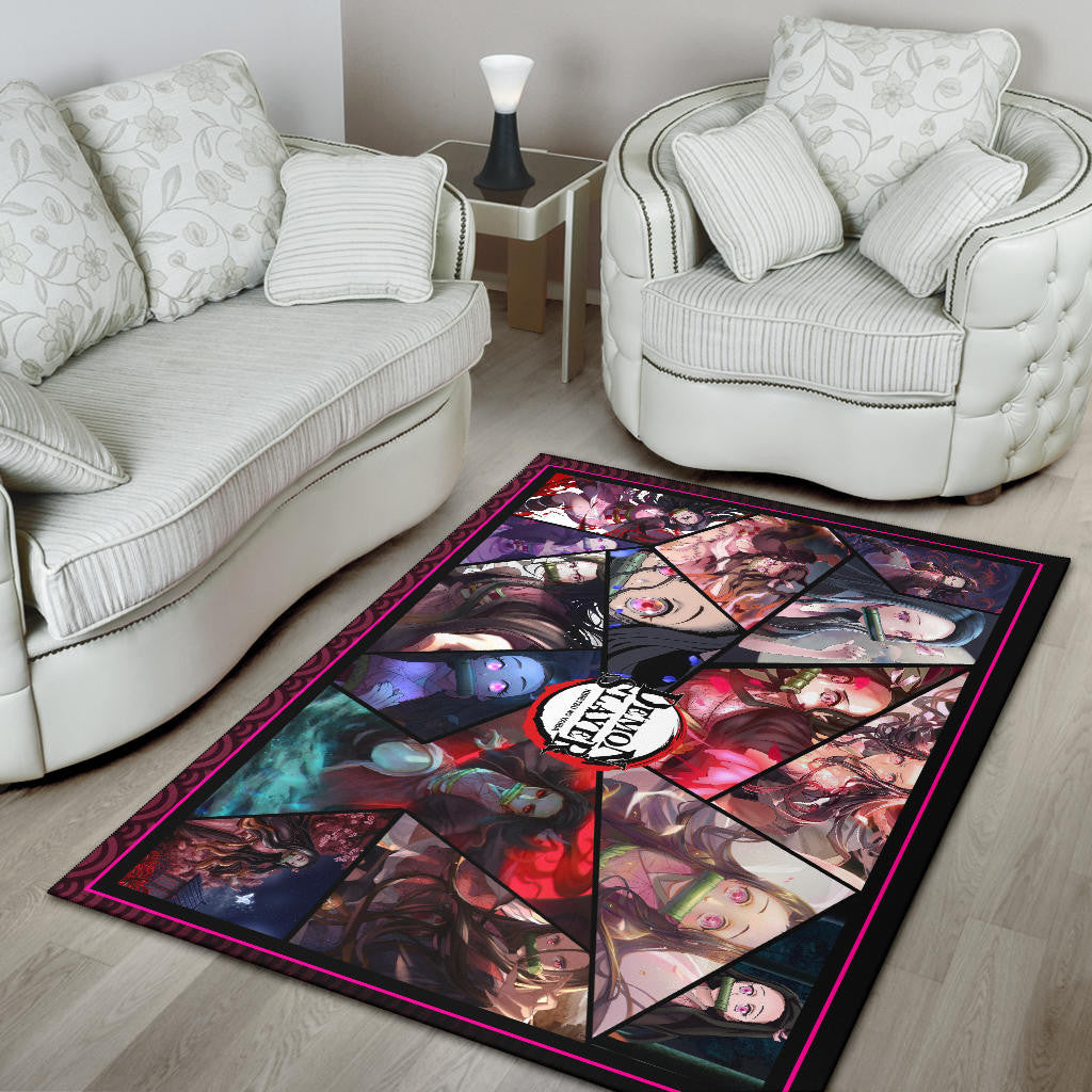 Nezuko Kamado Demon Slayer Area Rug Anime Home Decor Custom For Fans NA051101