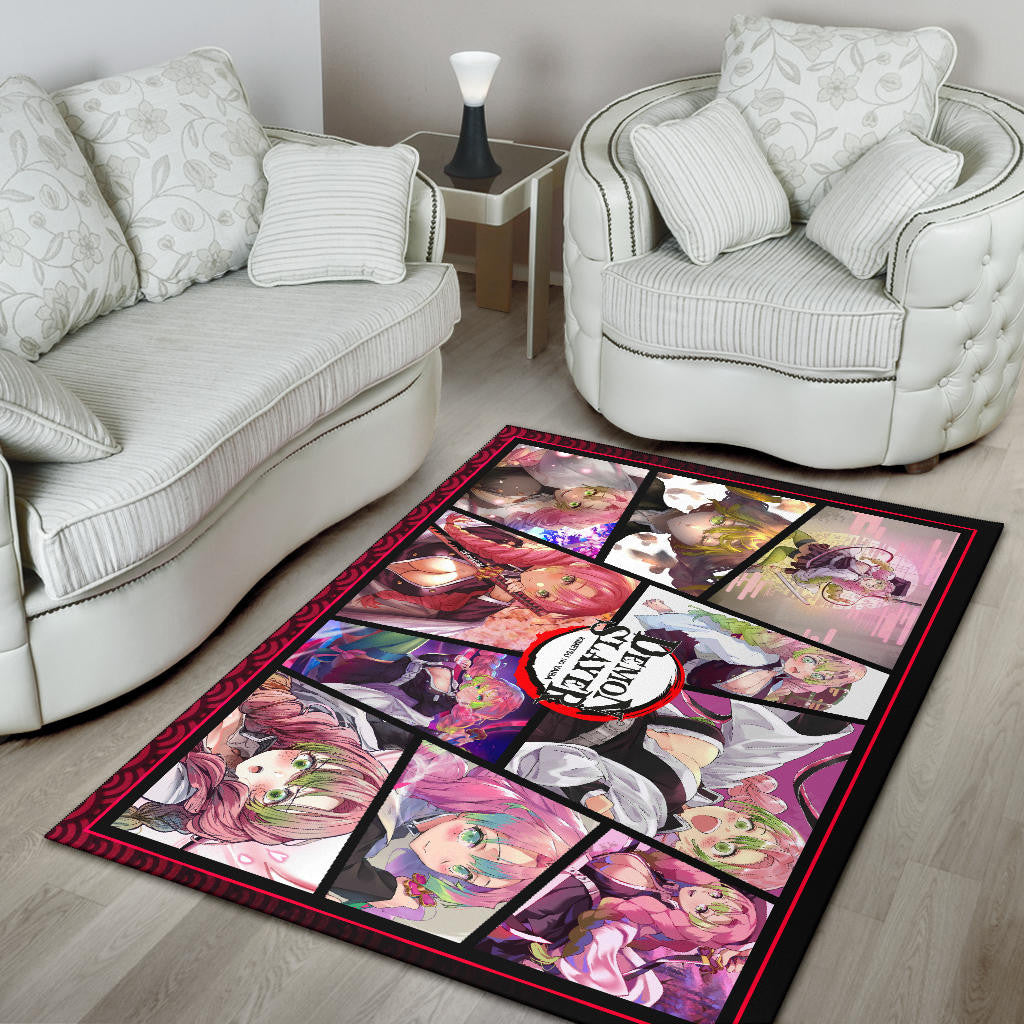 Mitsuri Kanroji Love Hashira Demon Slayer Area Rug Anime Home Decor Custom For Fans NA051004