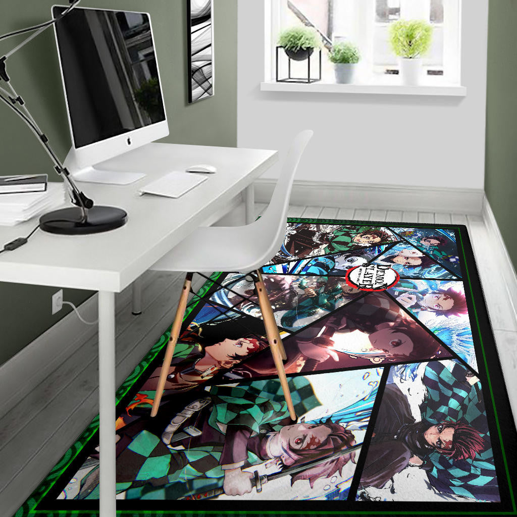 Tanjiro Kamado Demon Slayer Area Rug Anime Home Decor Custom For Fans NA051102