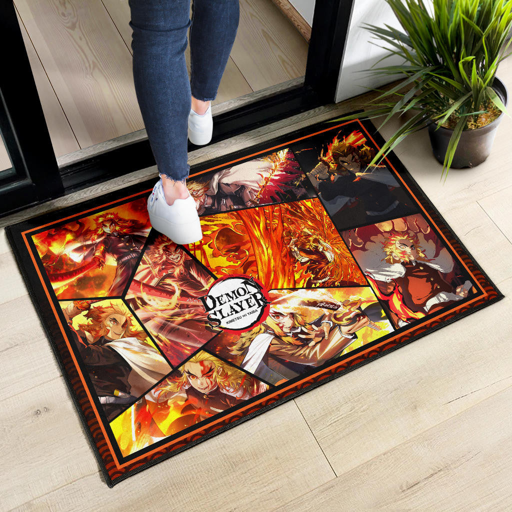 Kyojuro Rengoku Flame Hashira Demon Slayer Door Mat Anime Home Decor Custom For Fans NA051002