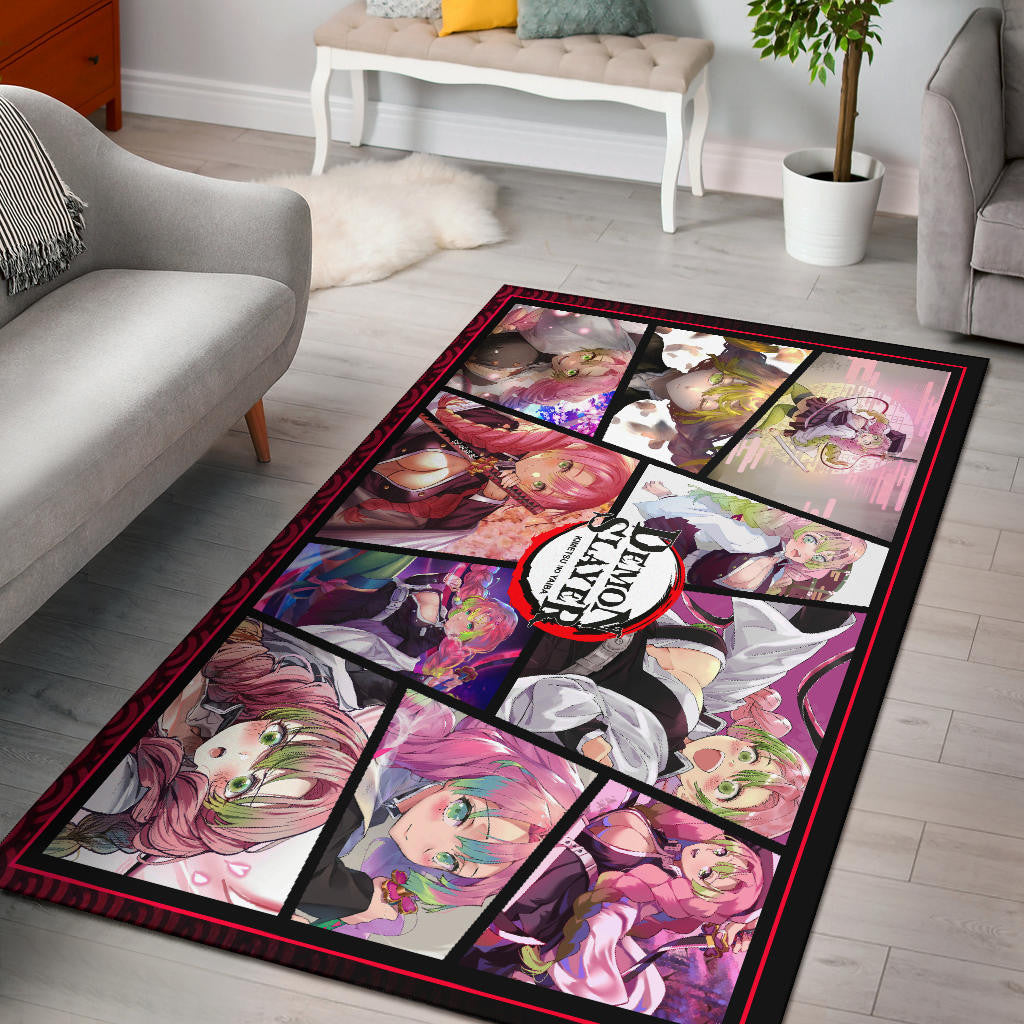 Mitsuri Kanroji Love Hashira Demon Slayer Area Rug Anime Home Decor Custom For Fans NA051004