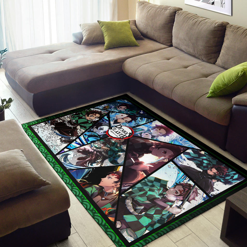 Tanjiro Kamado Demon Slayer Area Rug Anime Home Decor Custom For Fans NA051102