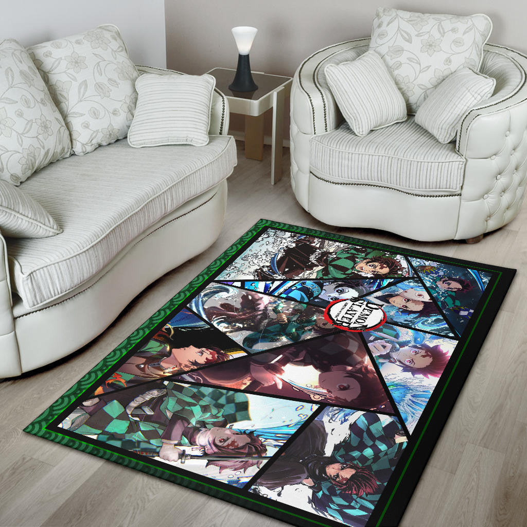 Tanjiro Kamado Demon Slayer Area Rug Anime Home Decor Custom For Fans NA051102
