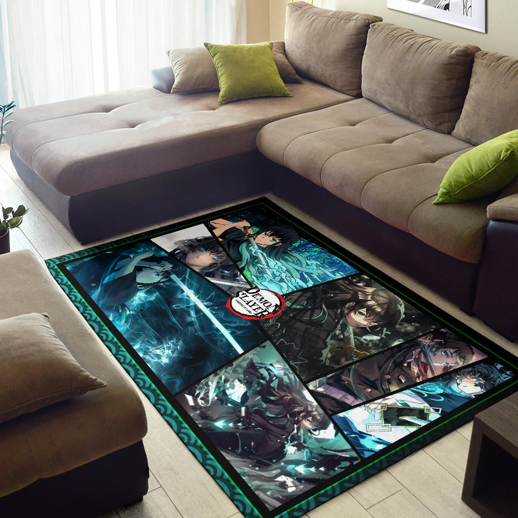 Muichiro Tokito Mist Hashira Demon Slayer Area Rug Anime Home Decor Custom For Fans NA051003