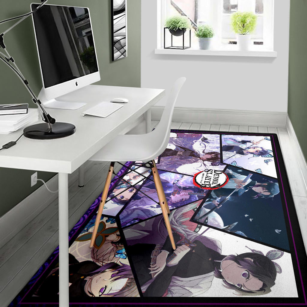 Shinobu Kocho Insect Hashira Demon Slayer Area Rug Anime Home Decor Custom For Fans NA051104