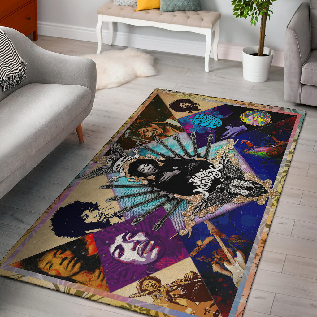 Jimi Hendrix Area Rug Singer Home Decor Custom For Fans NT051001