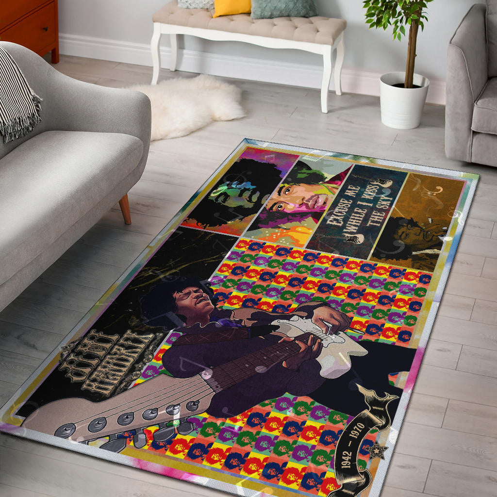 Jimi Hendrix Area Rug Singer Home Decor Custom For Fans NT050601