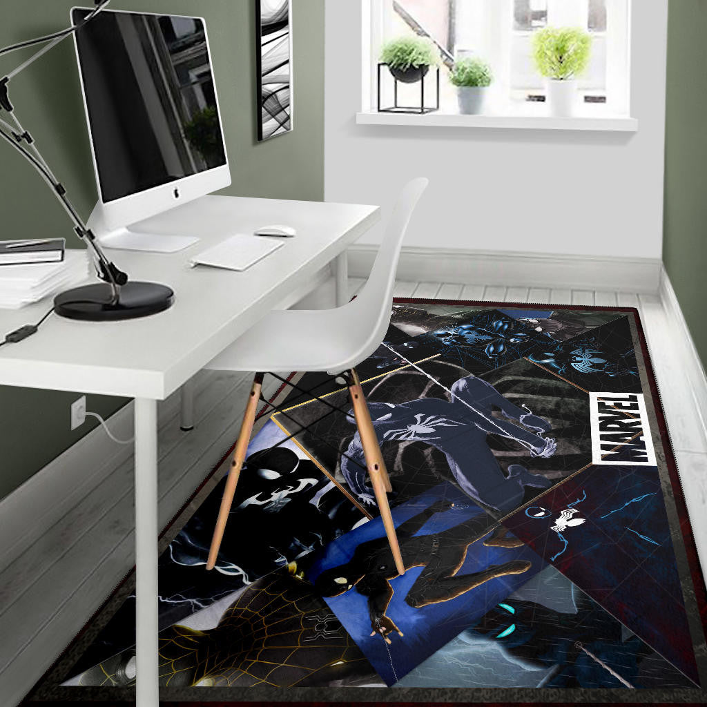 Black Spider Man Area Rug Movie Home Decor Custom For Fans NT051101