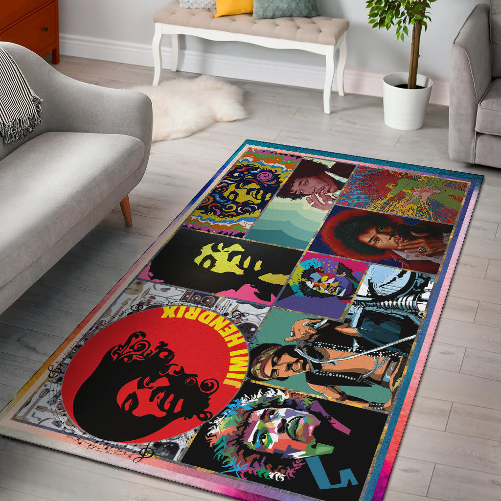 Jimi Hendrix Area Rug Singer Home Decor Custom For Fans NT050502