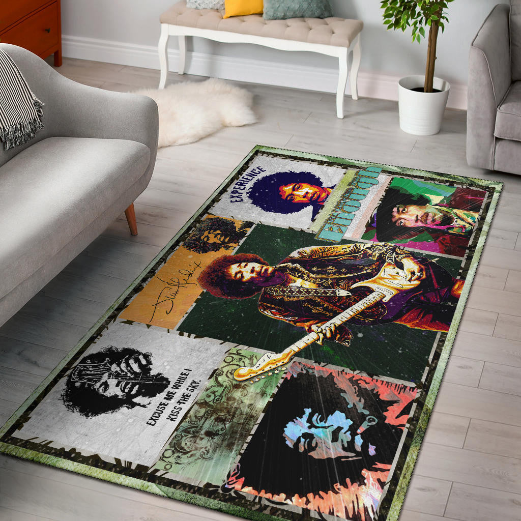 Jimi Hendrix Area Rug Singer Home Decor Custom For Fans NT050602