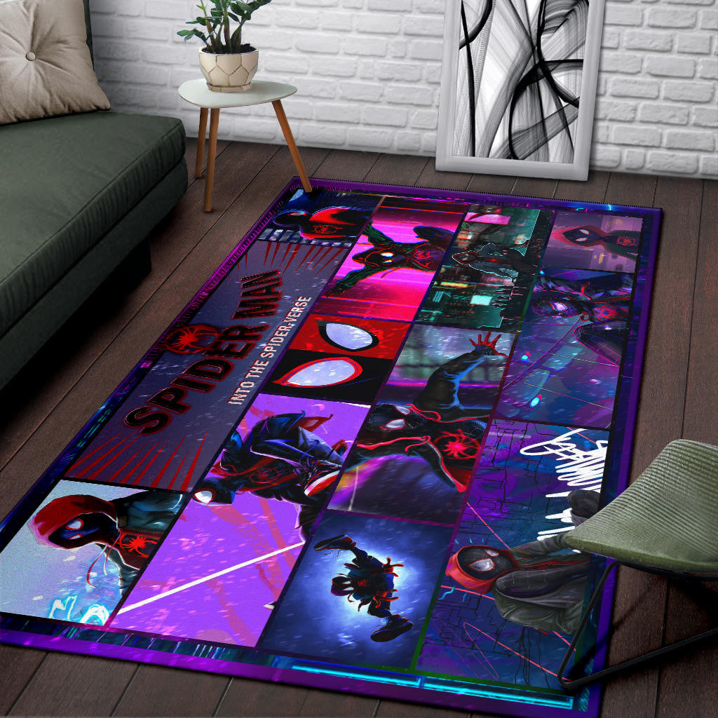 Spider Man Into Spiderverse Area Rug Movie Home Decor Custom For Fans NT050402