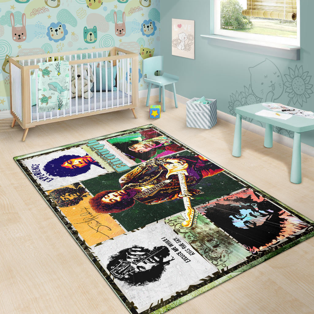 Jimi Hendrix Area Rug Singer Home Decor Custom For Fans NT050602