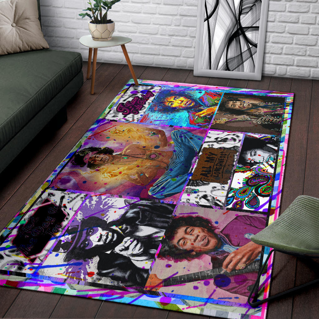 Jimi Hendrix Area Rug Singer Home Decor Custom For Fans NT050501