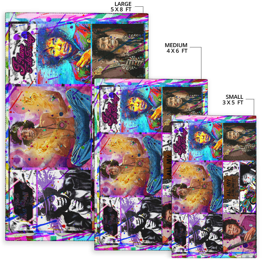 Jimi Hendrix Area Rug Singer Home Decor Custom For Fans NT050501