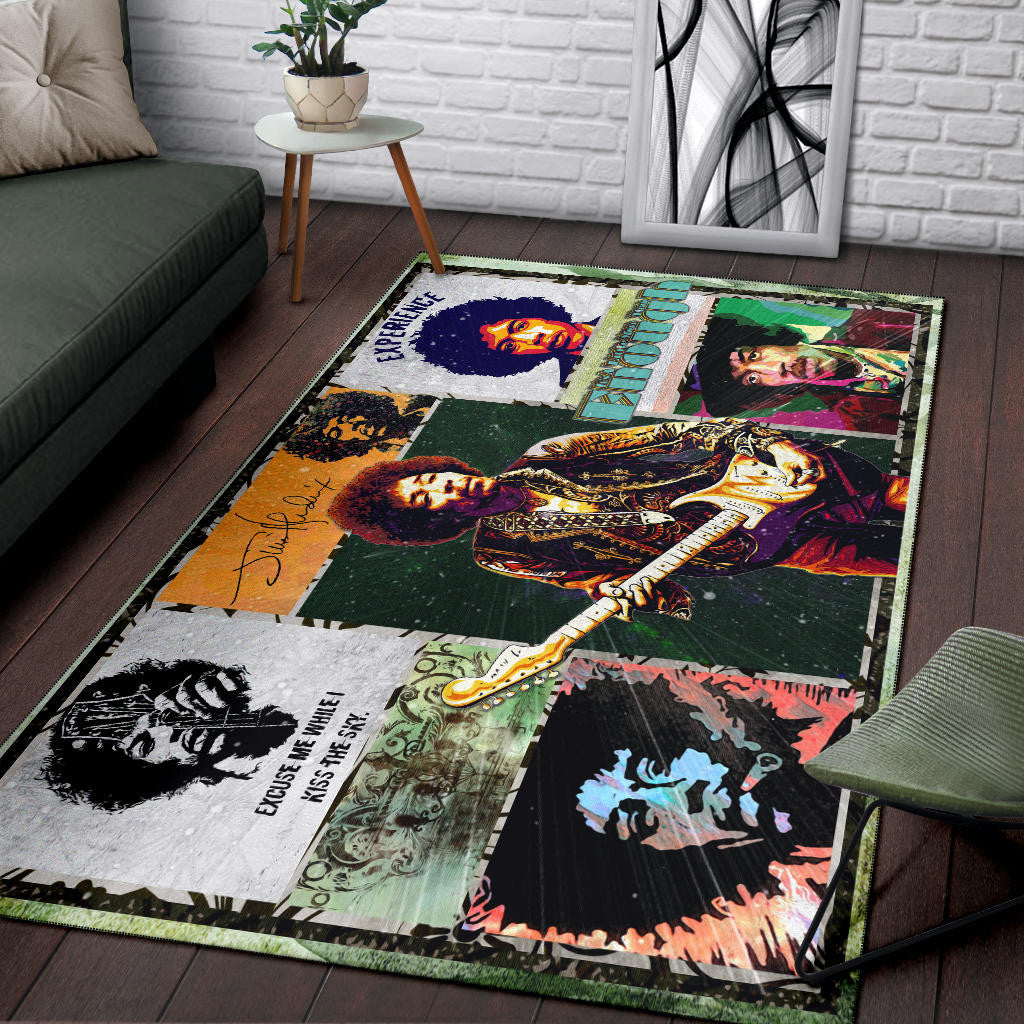Jimi Hendrix Area Rug Singer Home Decor Custom For Fans NT050602