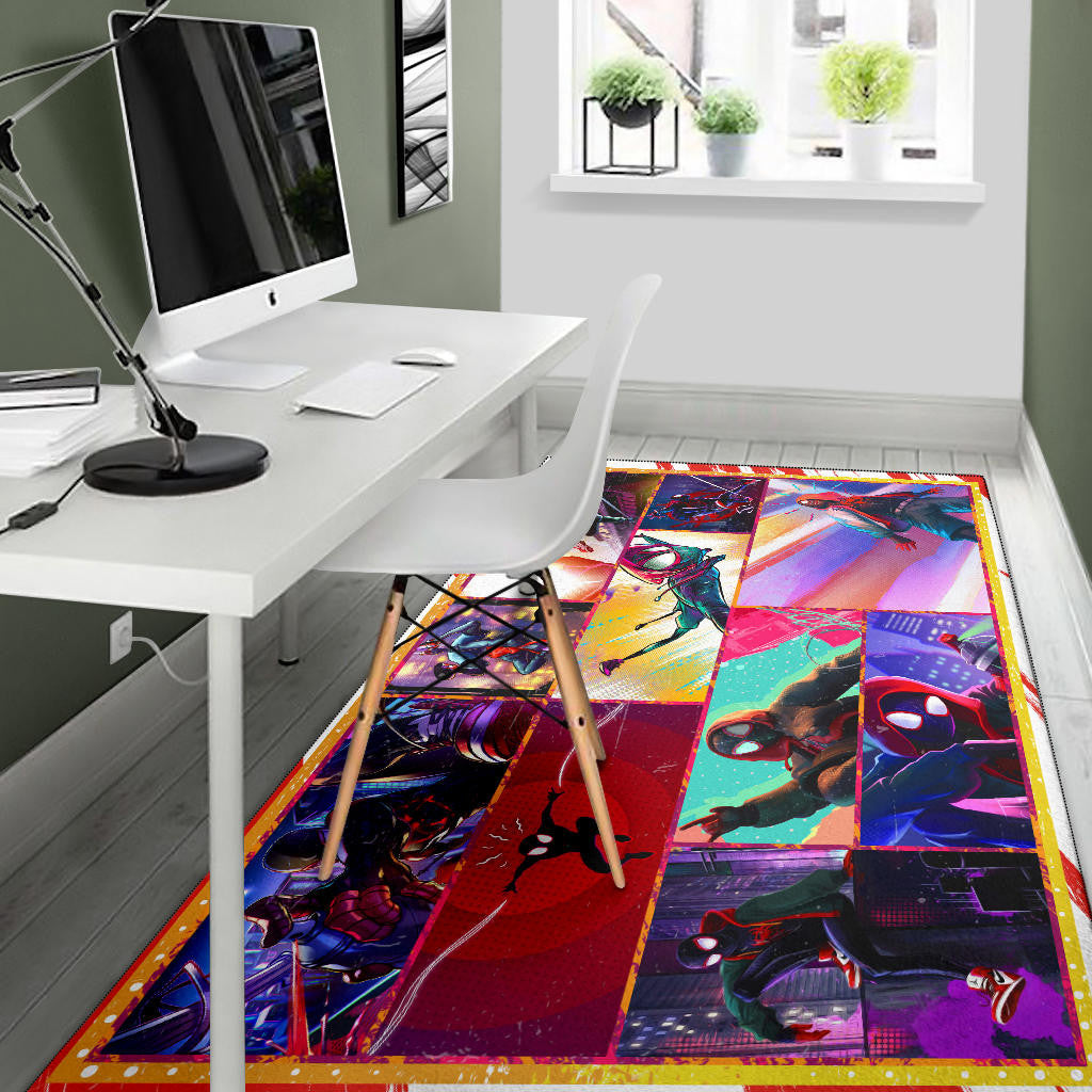 Spider Man Into Spiderverse Area Rug Movie Home Decor Custom For Fans NT050401