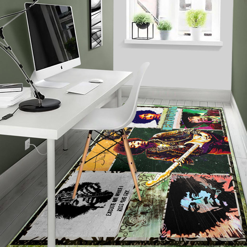 Jimi Hendrix Area Rug Singer Home Decor Custom For Fans NT050602