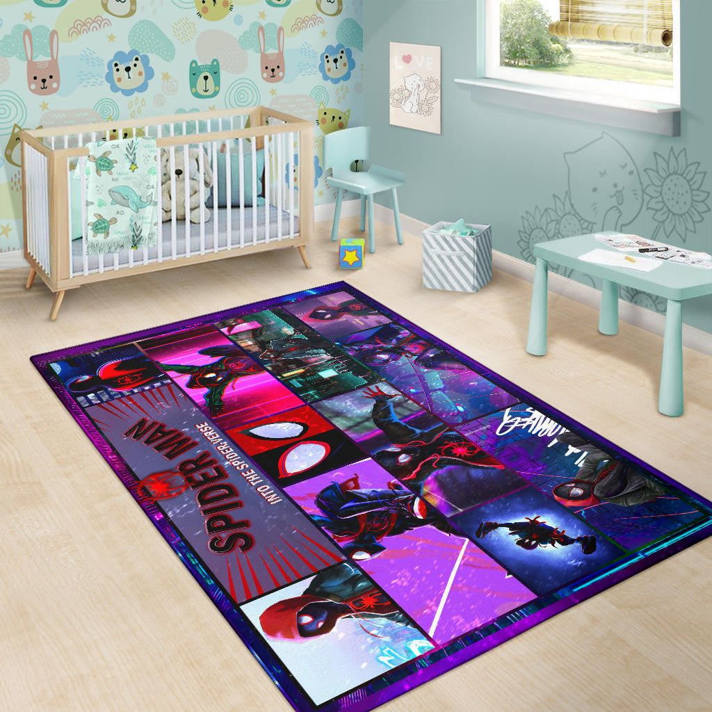 Spider Man Into Spiderverse Area Rug Movie Home Decor Custom For Fans NT050402