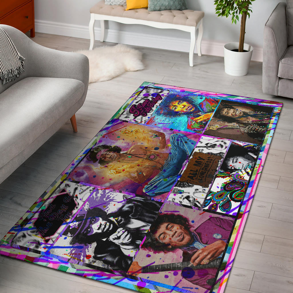 Jimi Hendrix Area Rug Singer Home Decor Custom For Fans NT050501