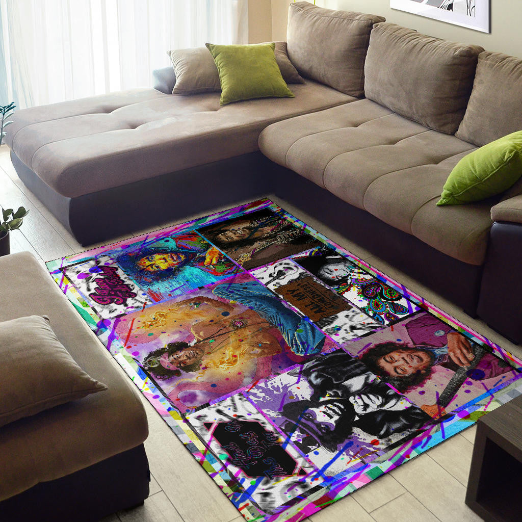 Jimi Hendrix Area Rug Singer Home Decor Custom For Fans NT050501