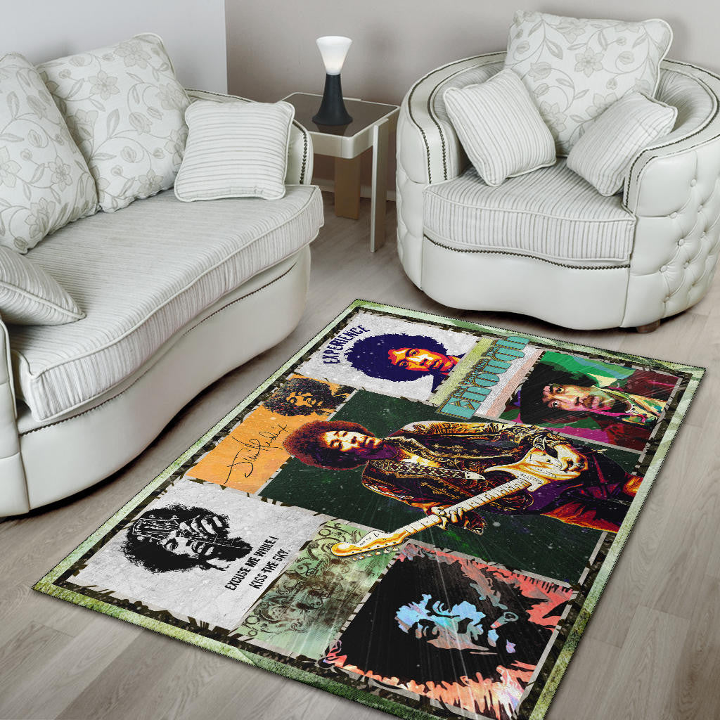 Jimi Hendrix Area Rug Singer Home Decor Custom For Fans NT050602