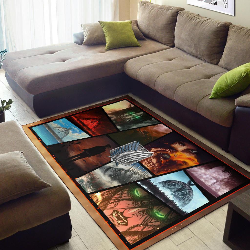 Eren Yeager Attack On Titan Area Rug Anime Home Decor Custom For Fans NT052701