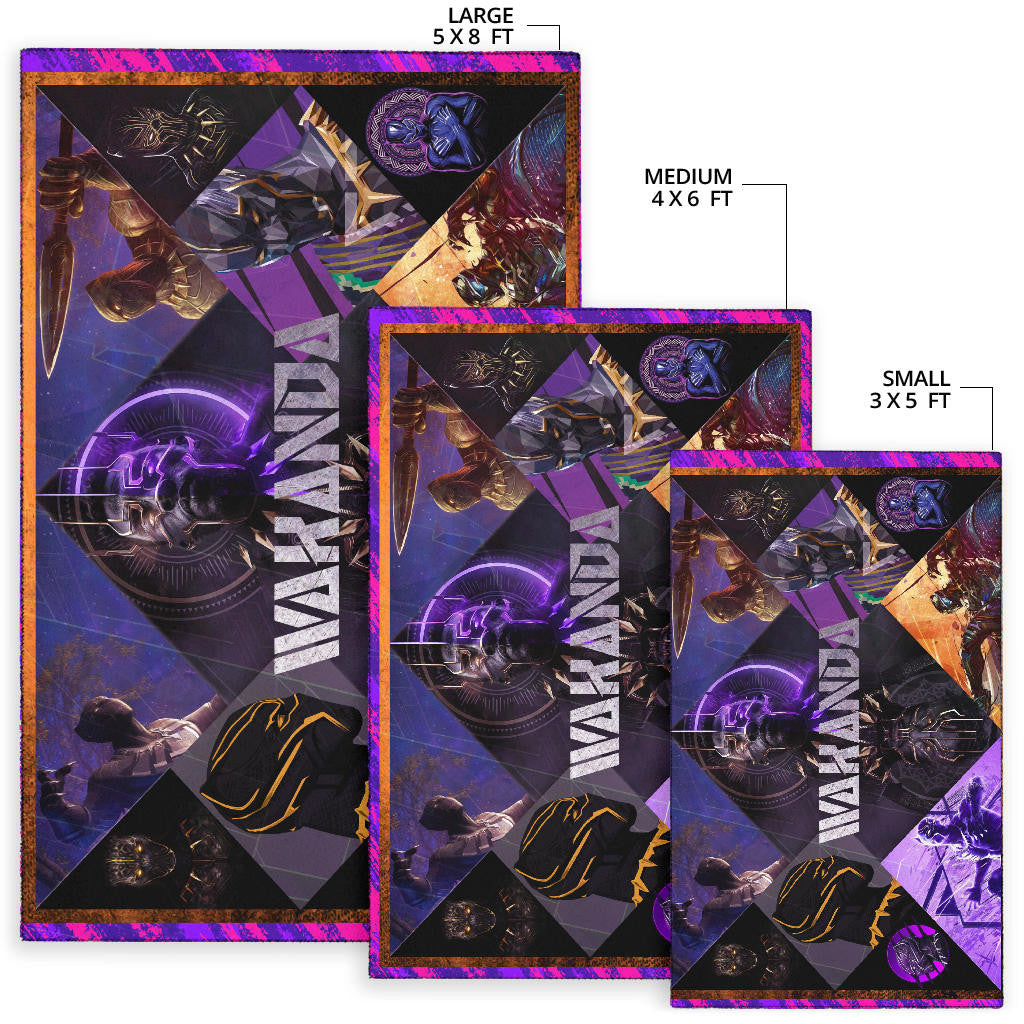 King T'Challa Black Panther Area Rug Movie Home Decor Custom For Fans NT052302