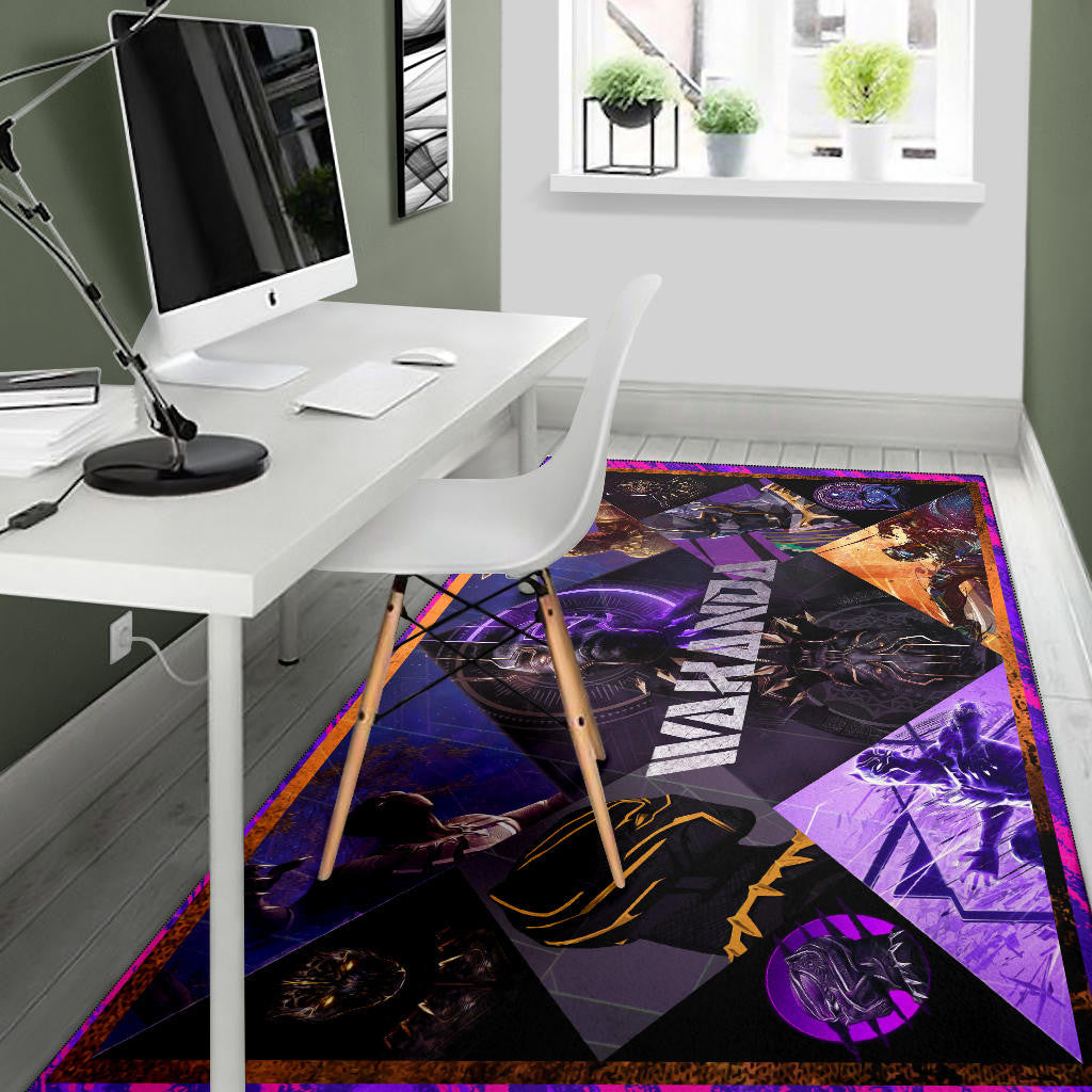 King T'Challa Black Panther Area Rug Movie Home Decor Custom For Fans NT052302
