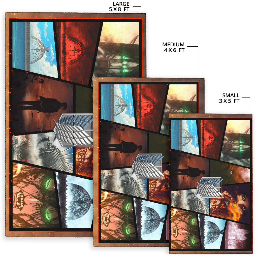Eren Yeager Attack On Titan Area Rug Anime Home Decor Custom For Fans NT052701