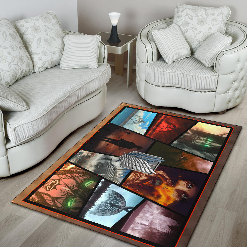 Eren Yeager Attack On Titan Area Rug Anime Home Decor Custom For Fans NT052701