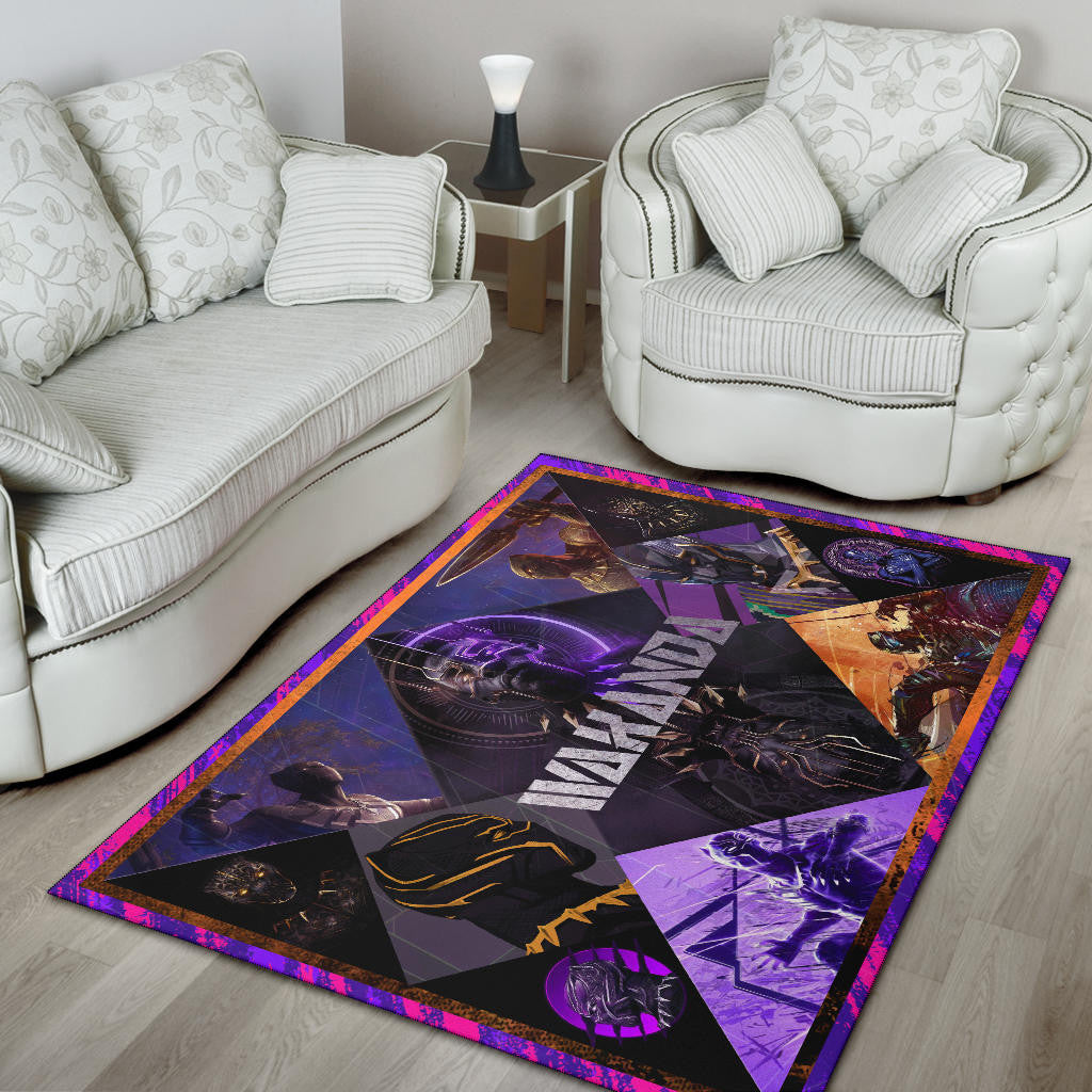 King T'Challa Black Panther Area Rug Movie Home Decor Custom For Fans NT052302