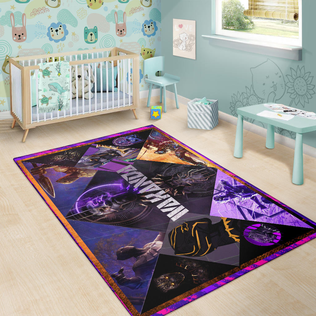 King T'Challa Black Panther Area Rug Movie Home Decor Custom For Fans NT052302