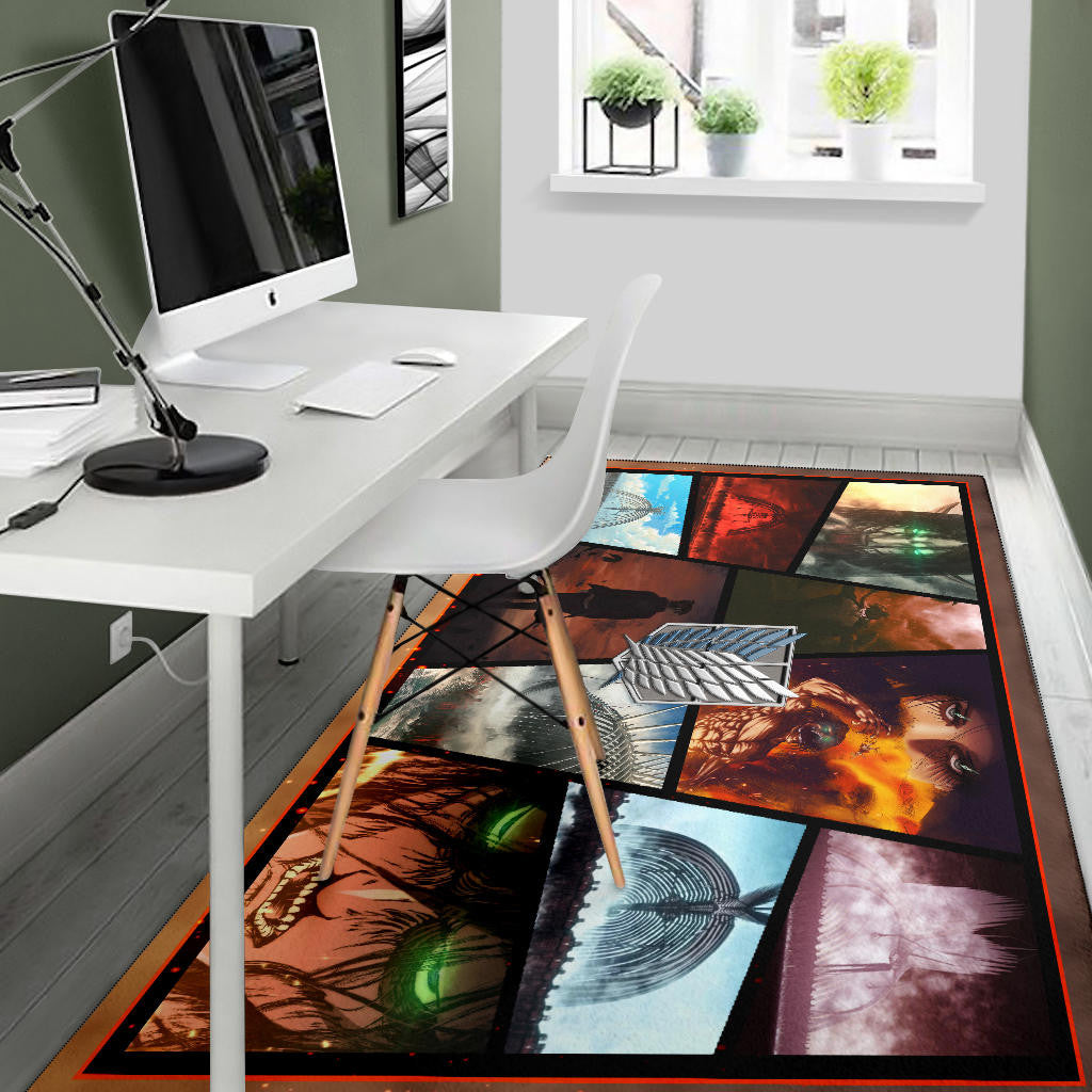 Eren Yeager Attack On Titan Area Rug Anime Home Decor Custom For Fans NT052701
