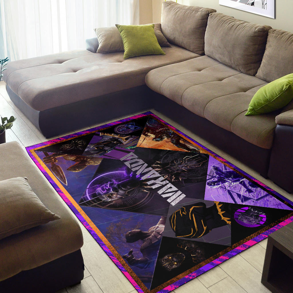 King T'Challa Black Panther Area Rug Movie Home Decor Custom For Fans NT052302