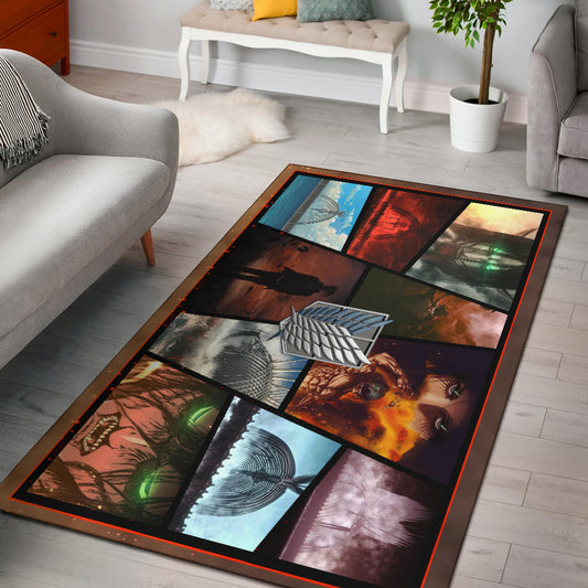 Eren Yeager Attack On Titan Area Rug Anime Home Decor Custom For Fans NT052701