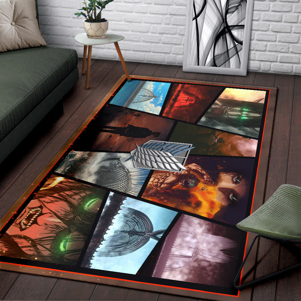 Eren Yeager Attack On Titan Area Rug Anime Home Decor Custom For Fans NT052701