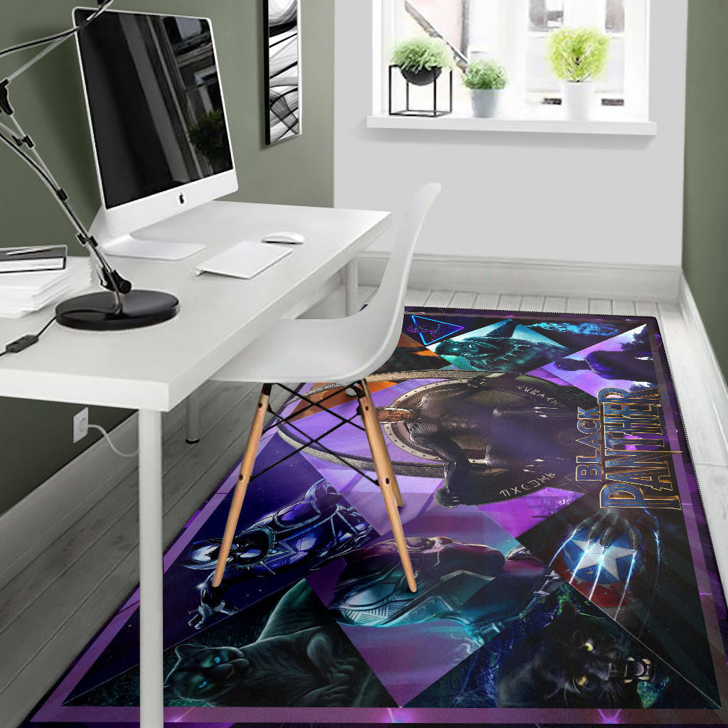 King T'Challa Black Panther Area Rug Movie Home Decor Custom For Fans NT051703